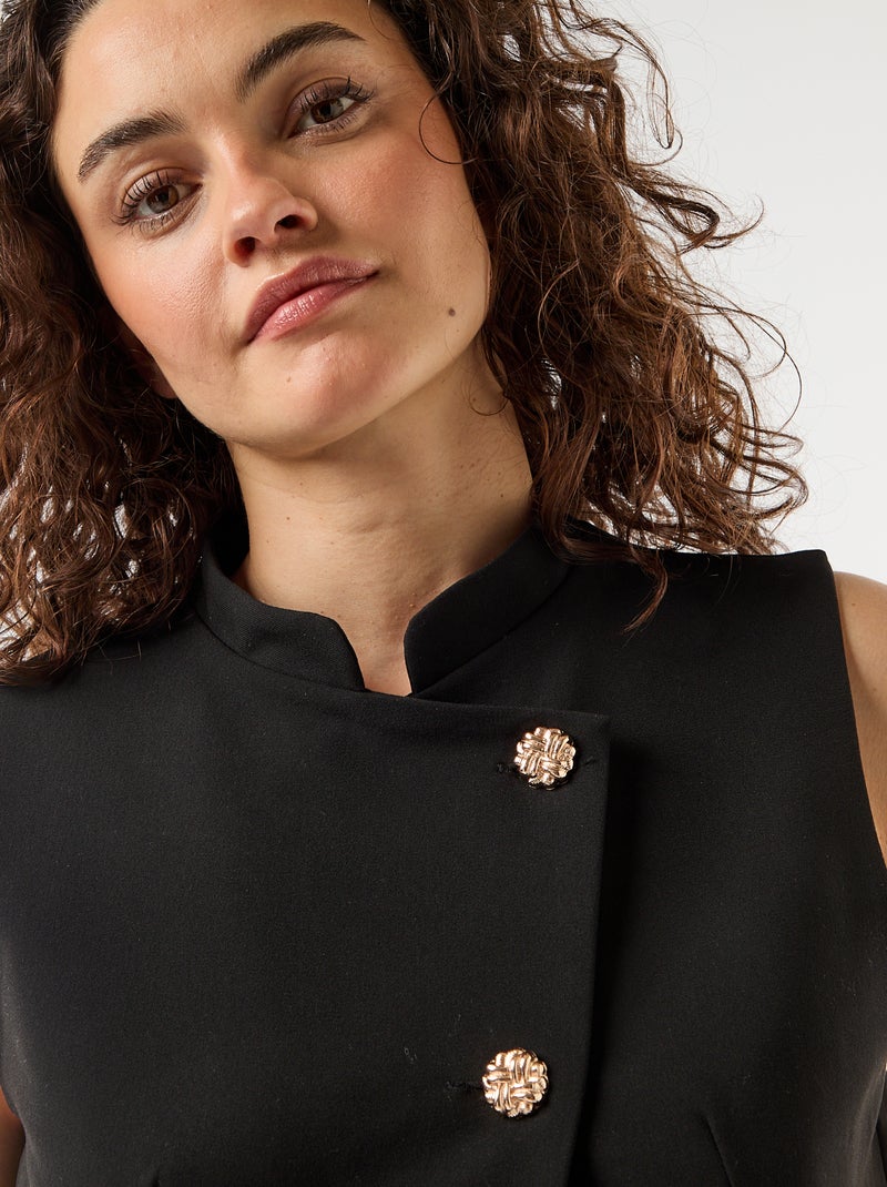 Cardigan da completo senza maniche con apertura simmetrica Nero - Kiabi