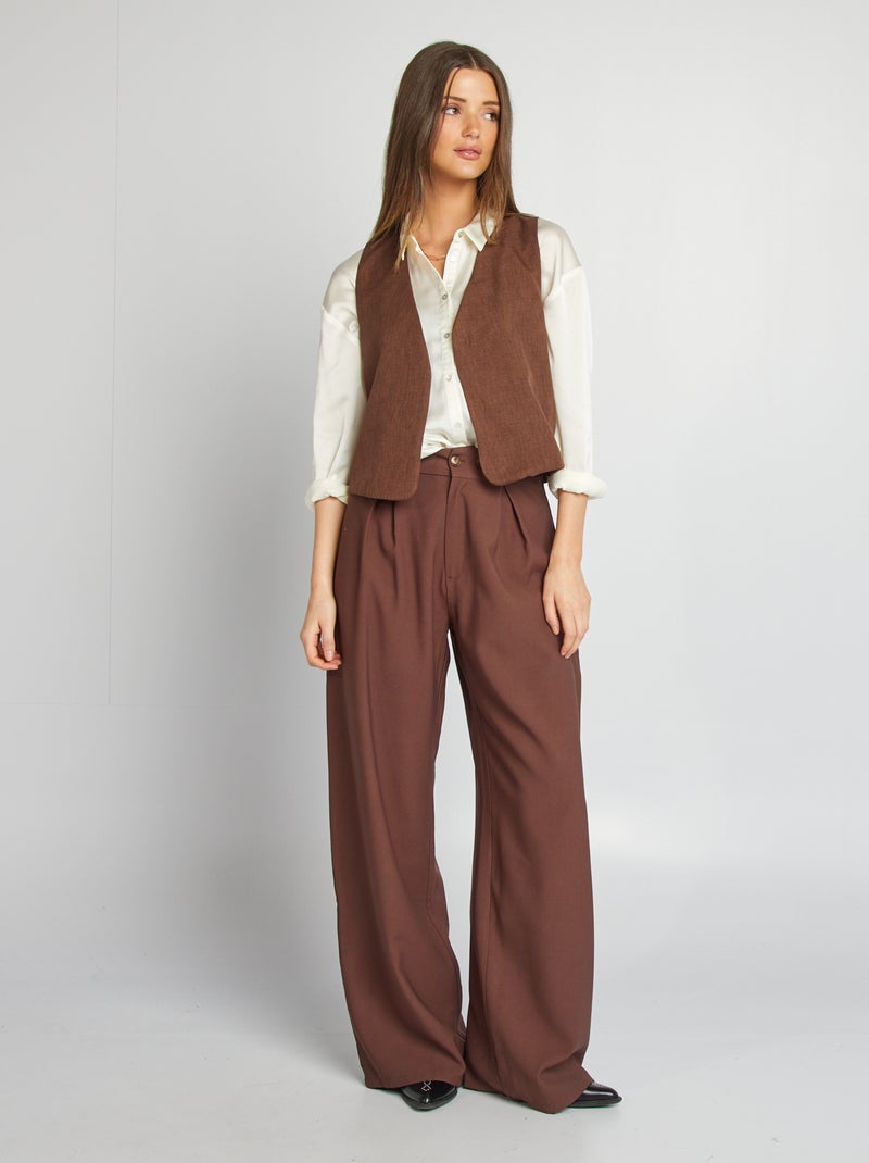 Cardigan da completo senza maniche MARRONE - Kiabi