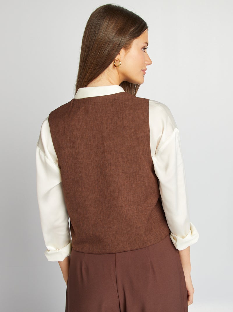 Cardigan da completo senza maniche MARRONE - Kiabi