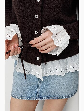 Cardigan da donna con girocollo e bottoni mixray