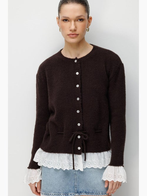 Cardigan da donna con girocollo e bottoni mixray - Kiabi Cardigan da donna con girocollo e bottoni mixray - Kiabi