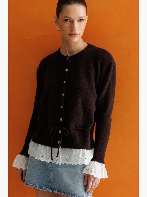 Cardigan da donna con girocollo e bottoni mixray - Kiabi Cardigan da donna con girocollo e bottoni mixray - Kiabi