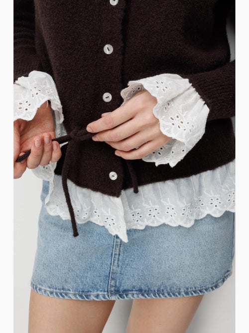 Cardigan da donna con girocollo e bottoni mixray - Kiabi Cardigan da donna con girocollo e bottoni mixray - Kiabi