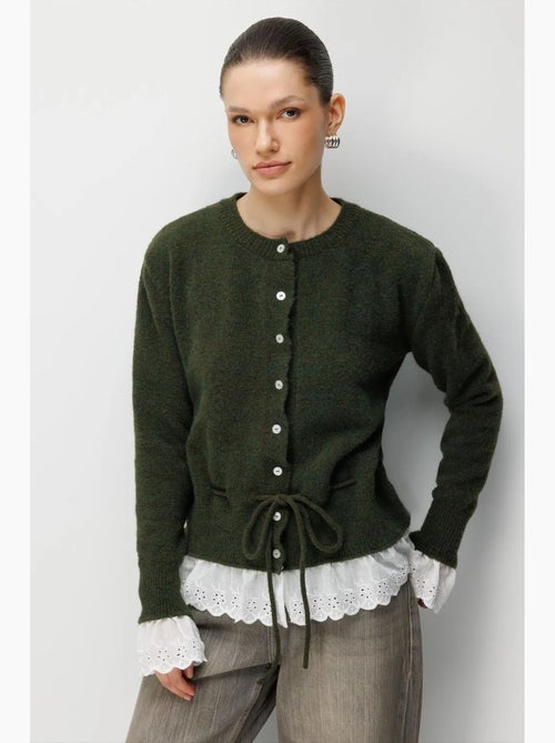 Cardigan da donna con girocollo e bottoni mixray - Kiabi Cardigan da donna con girocollo e bottoni mixray - Kiabi