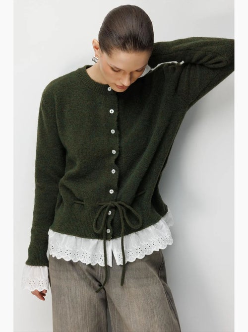 Cardigan da donna con girocollo e bottoni mixray - Kiabi Cardigan da donna con girocollo e bottoni mixray - Kiabi