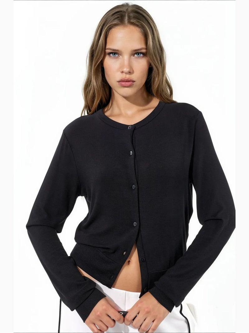 Cardigan da donna in misto viscosa busem Nero - Kiabi