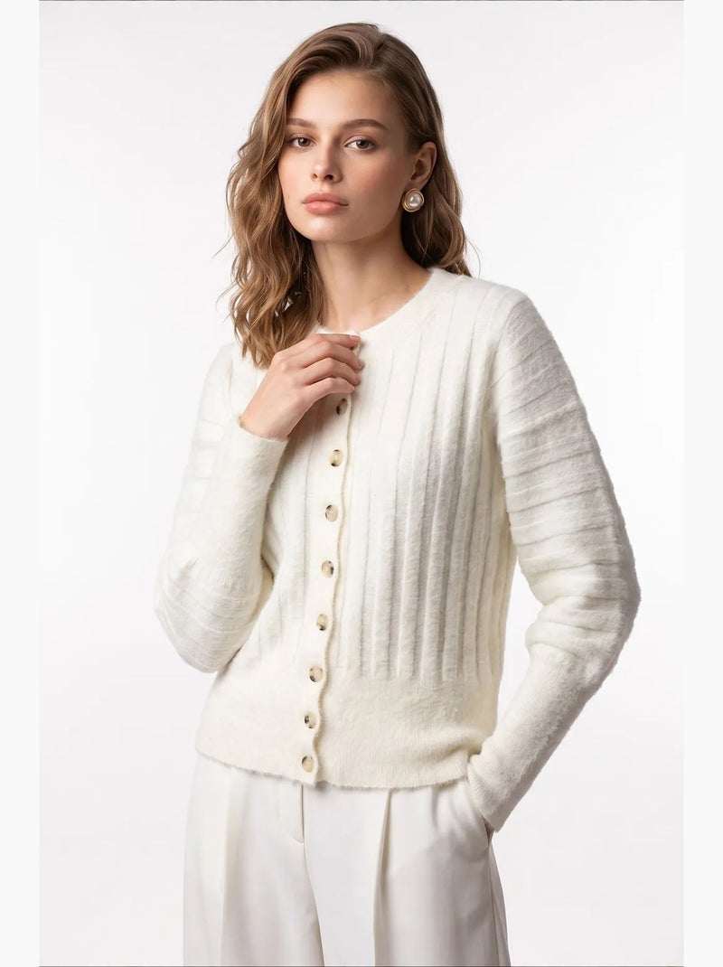 Cardigan da donna in poliestere mixray Avorio - Kiabi