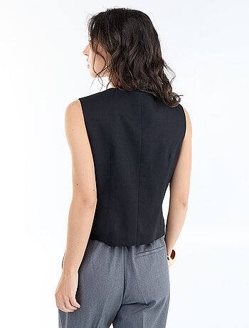 Cardigan da completo senza maniche a tinta unita