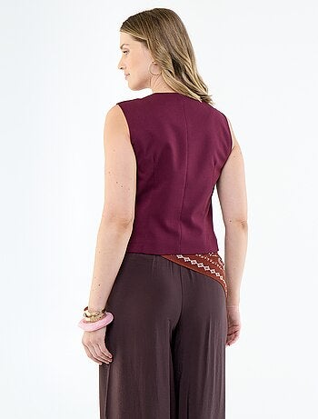 Cardigan da completo senza maniche a tinta unita