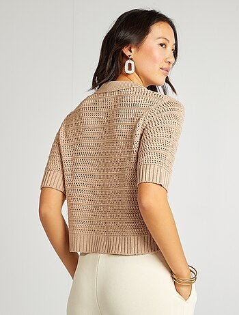 Cardigan dritta a maniche corte