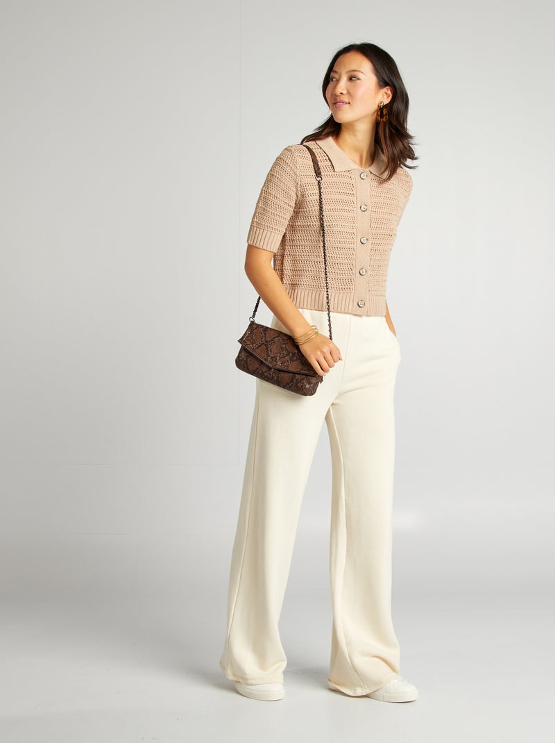 Cardigan dritta a maniche corte BEIGE - Kiabi