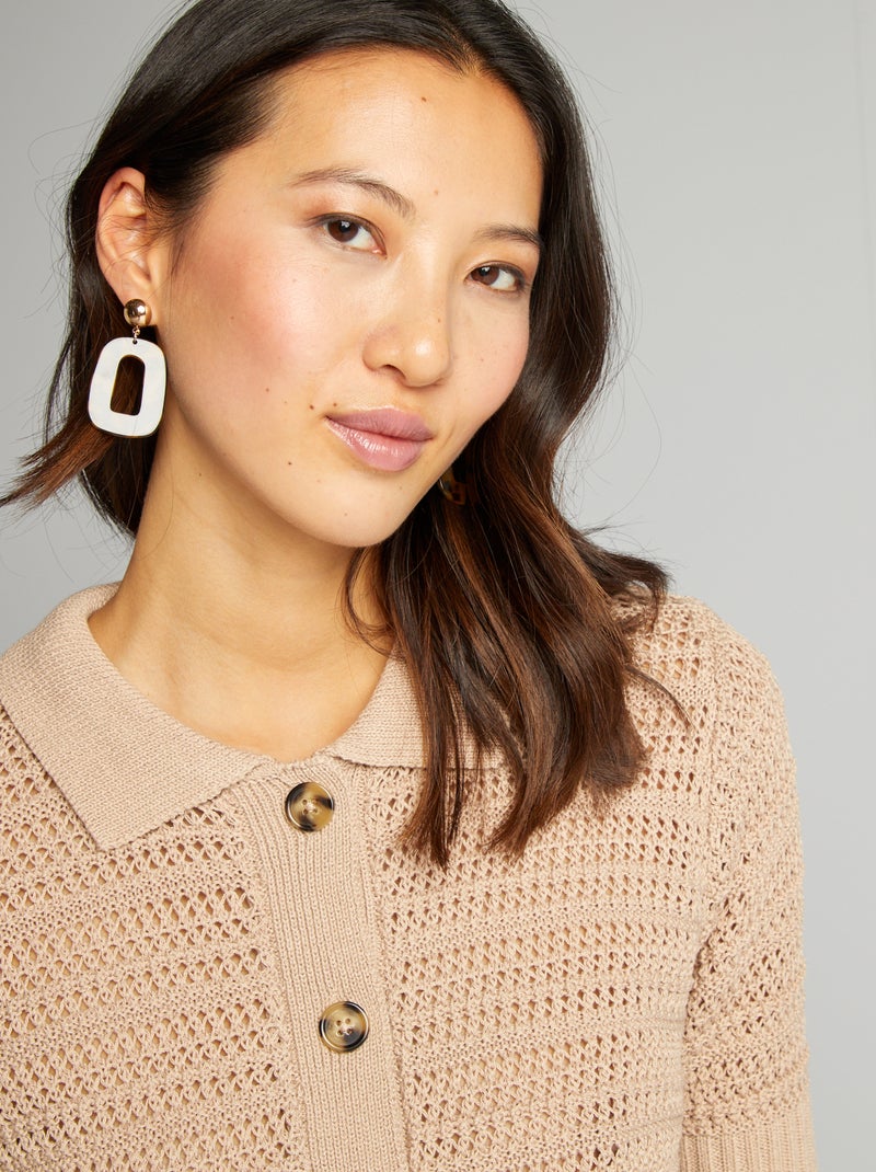 Cardigan dritta a maniche corte BEIGE - Kiabi