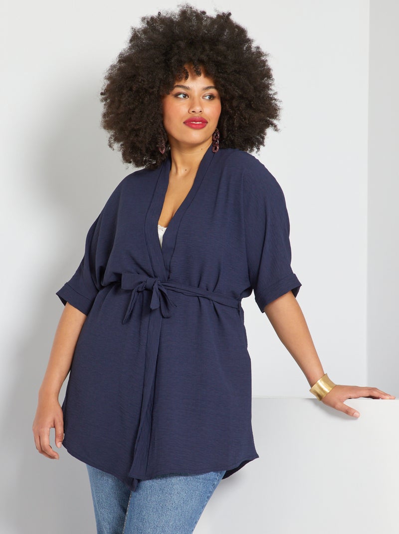 Cardigan effetto kimono blu marine - Kiabi