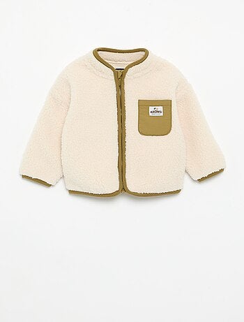 Cardigan effetto montone a maniche lunghe