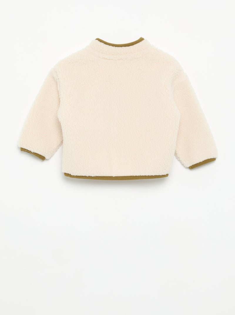 Cardigan effetto montone a maniche lunghe Beige - Kiabi