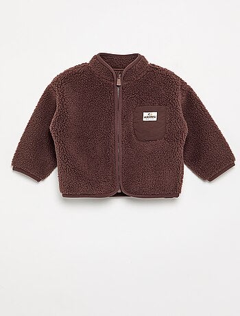 Cardigan effetto montone a maniche lunghe
