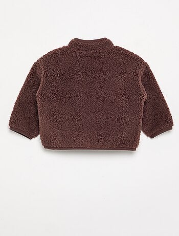 Cardigan effetto montone a maniche lunghe