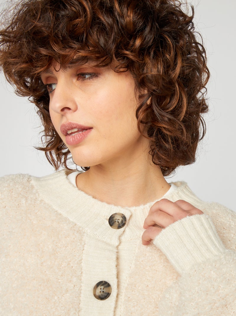 Cardigan effetto montone BEIGE - Kiabi