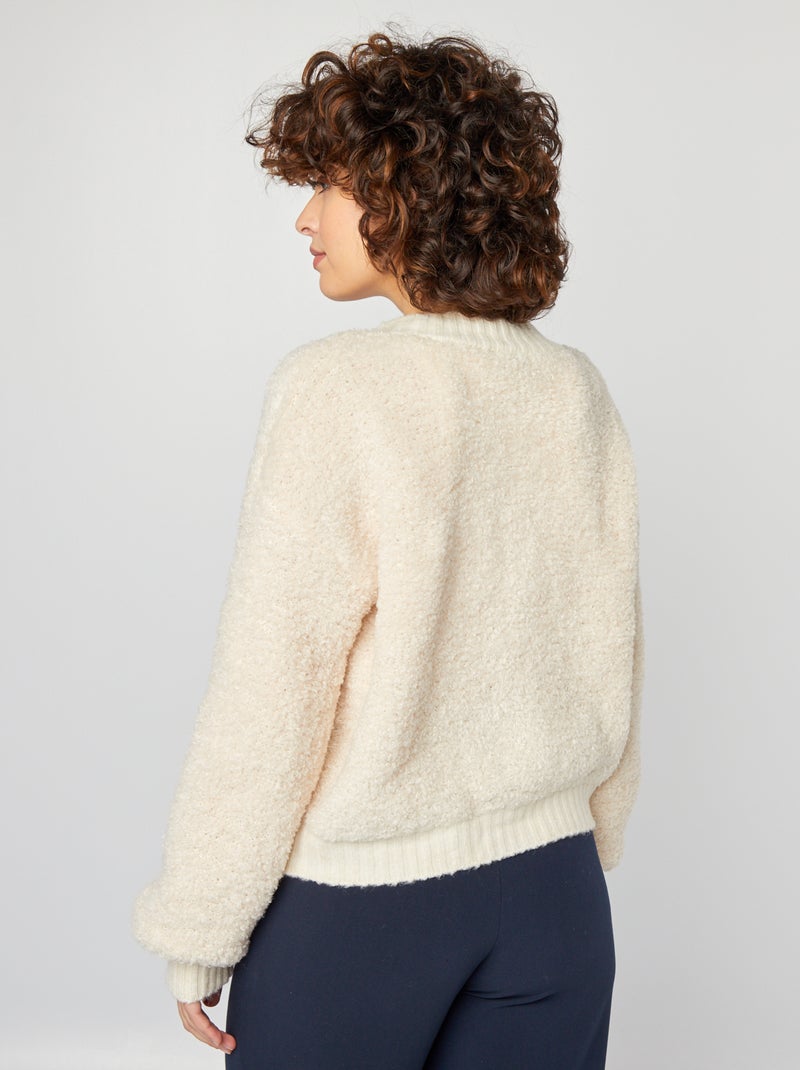 Cardigan effetto montone BEIGE - Kiabi