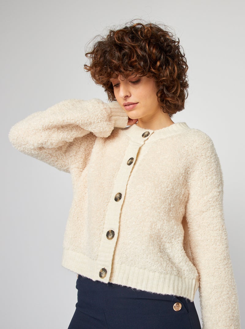Cardigan effetto montone BEIGE - Kiabi
