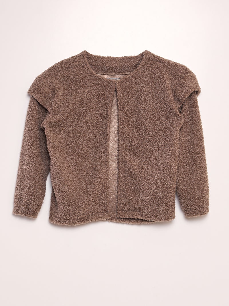 Cardigan effetto montone marrone - Kiabi