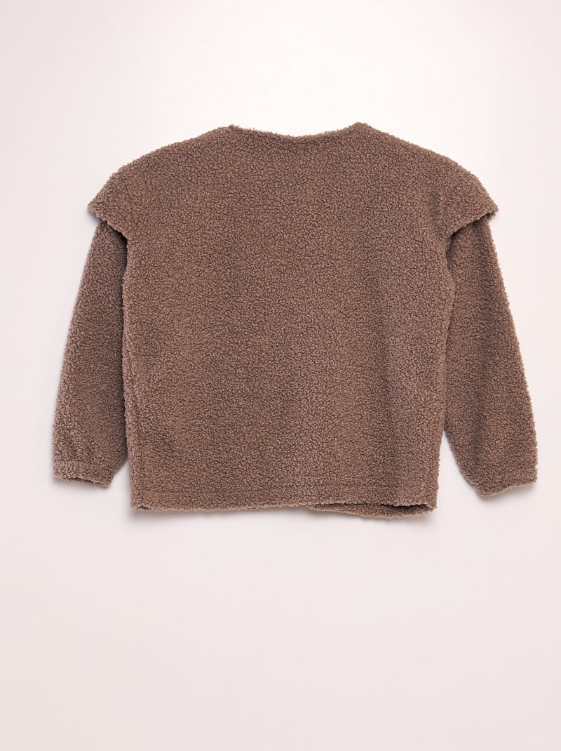 Cardigan effetto montone marrone - Kiabi