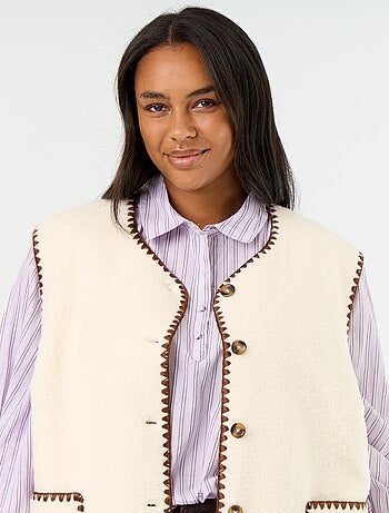 Cardigan effetto pelliccia senza maniche