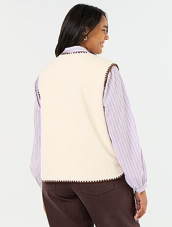 Cardigan effetto pelliccia senza maniche