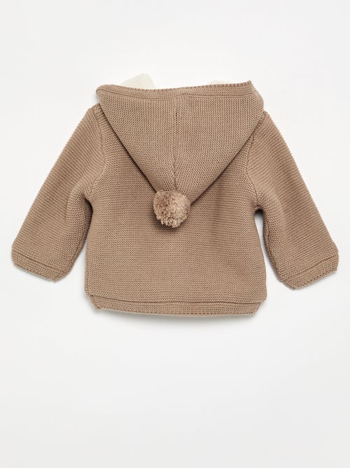 Cardigan foderato con cappuccio a punto legaccio - Kiabi Cardigan foderato con cappuccio a punto legaccio - Kiabi