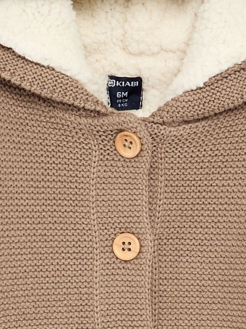 Cardigan foderato con cappuccio a punto legaccio - Kiabi Cardigan foderato con cappuccio a punto legaccio - Kiabi