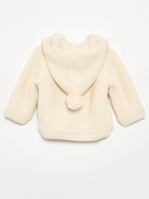Cardigan foderato con cappuccio a punto legaccio - Kiabi Cardigan foderato con cappuccio a punto legaccio - Kiabi