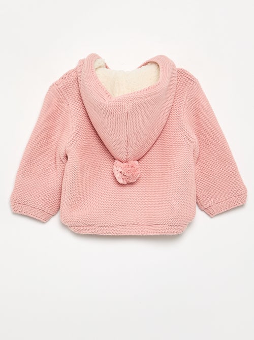 Cardigan foderato con cappuccio a punto legaccio - Kiabi Cardigan foderato con cappuccio a punto legaccio - Kiabi
