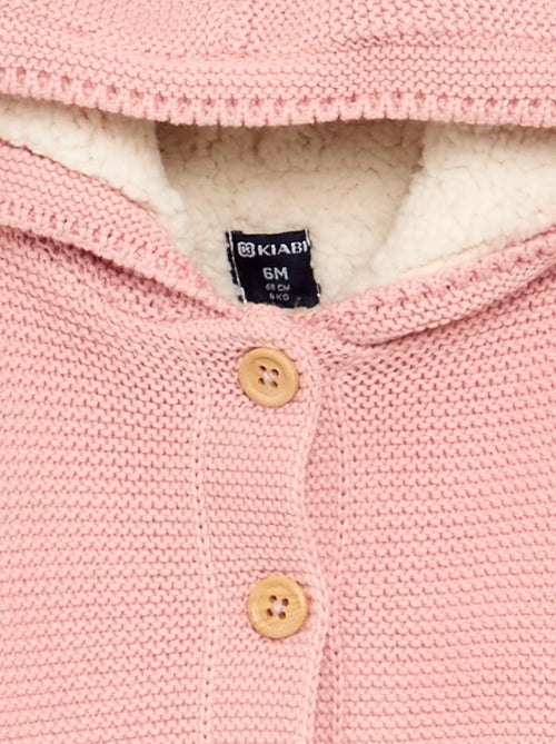 Cardigan foderato con cappuccio a punto legaccio - Kiabi Cardigan foderato con cappuccio a punto legaccio - Kiabi