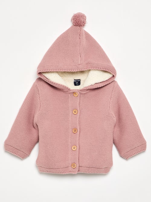 Cardigan foderato con cappuccio a punto legaccio - Kiabi Cardigan foderato con cappuccio a punto legaccio - Kiabi