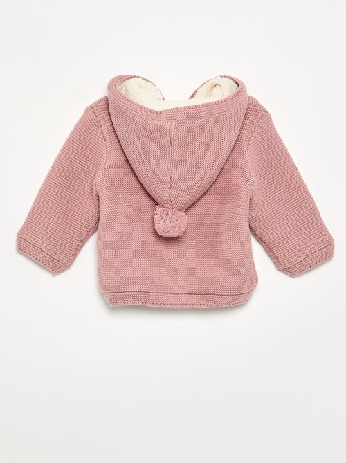 Cardigan foderato con cappuccio a punto legaccio - Kiabi Cardigan foderato con cappuccio a punto legaccio - Kiabi