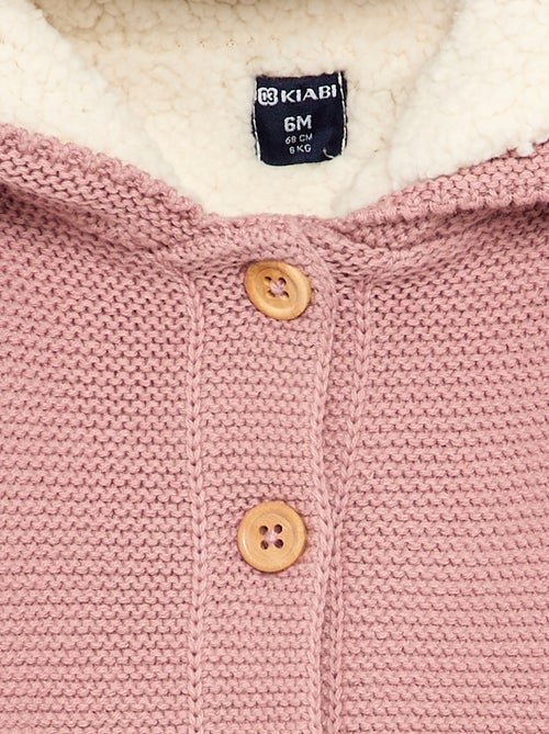 Cardigan foderato con cappuccio a punto legaccio - Kiabi Cardigan foderato con cappuccio a punto legaccio - Kiabi