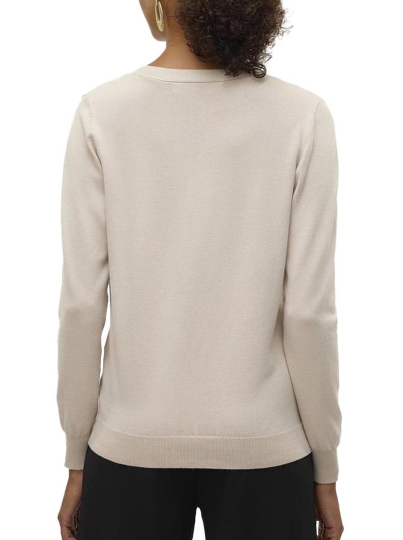 Cardigan Gilet Donna Vero Moda Scollo a V Beige - Kiabi