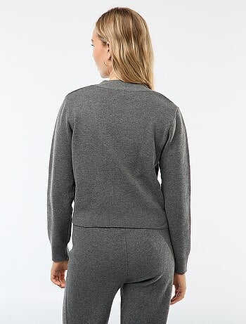 Cardigan gilet in maglia ottoman