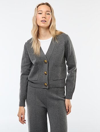Cardigan gilet in maglia ottoman