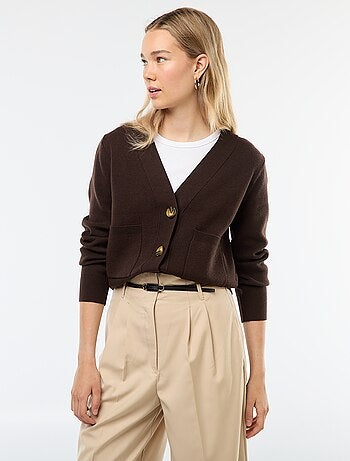 Cardigan gilet in maglia ottoman