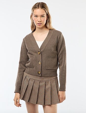 Cardigan gilet in maglia ottoman