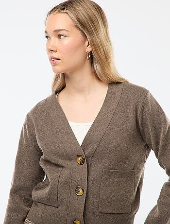 Cardigan gilet in maglia ottoman