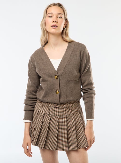 Cardigan gilet in maglia ottoman - Kiabi