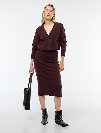 Cardigan gilet in maglia ottoman