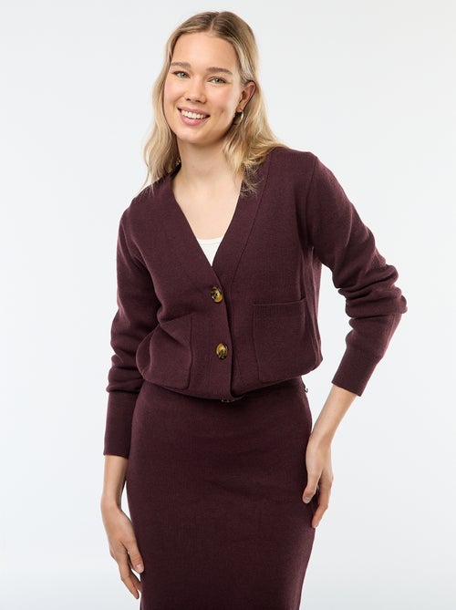 Cardigan gilet in maglia ottoman - Kiabi