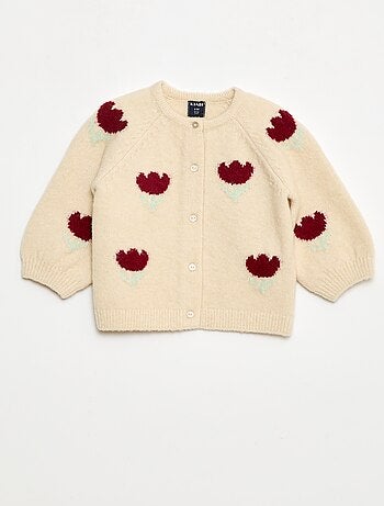Gilet girocollo a fiori