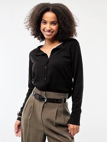 Cardigan girocollo tinta unita