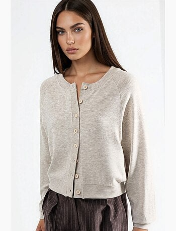 Cardigan girocollo con bottoni busem