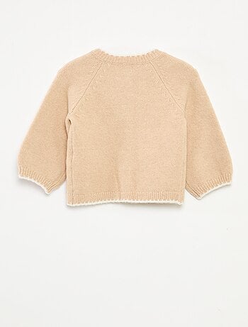 Cardigan girocollo con fiori ricamati