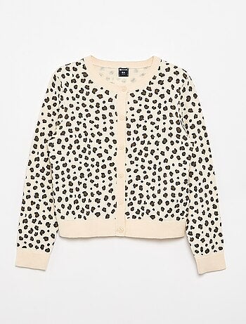 Cardigan leggero a tinta unita con collo rotondo